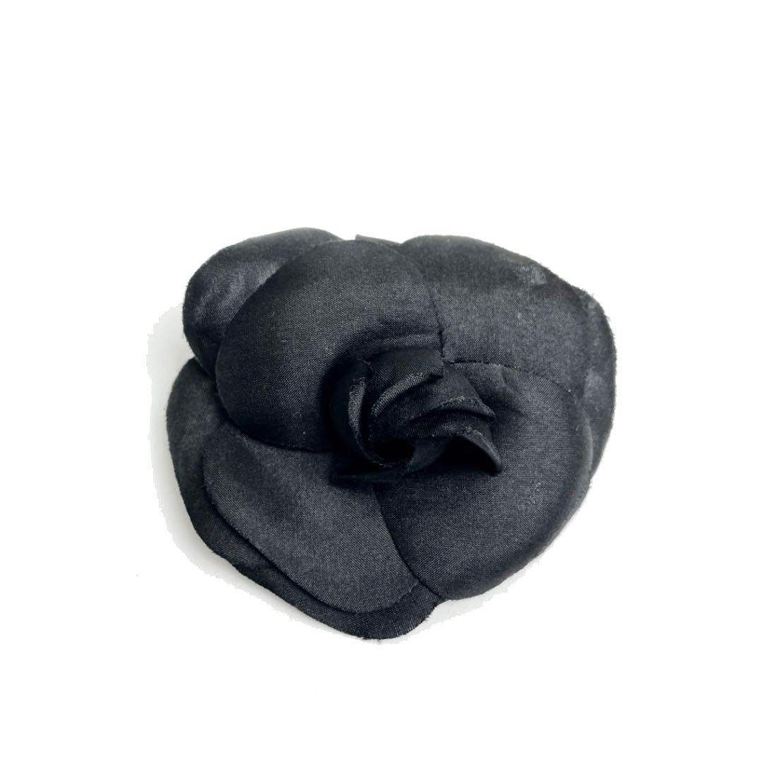 CHANEL シャネル カメリア コサージュ シルクサテン ブラック