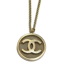 CHANEL シャネル メッシュ ココマーク ネックレス マットゴールド B17A