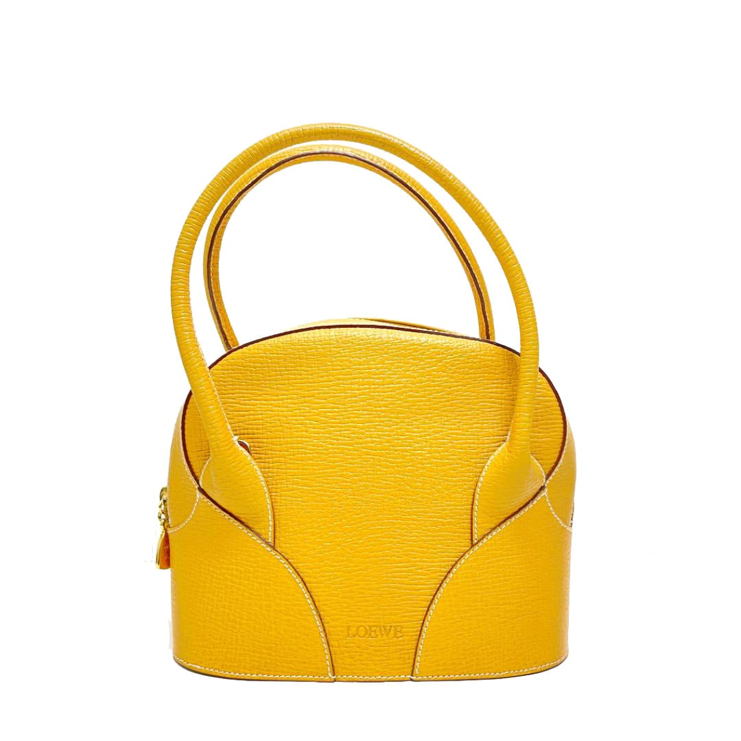 LOEWE ロエベ ハンドバッグ レザー ヴィンテージ イエロー