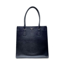 PRADA プラダ トートバッグ レザー ブラック シルバー金具