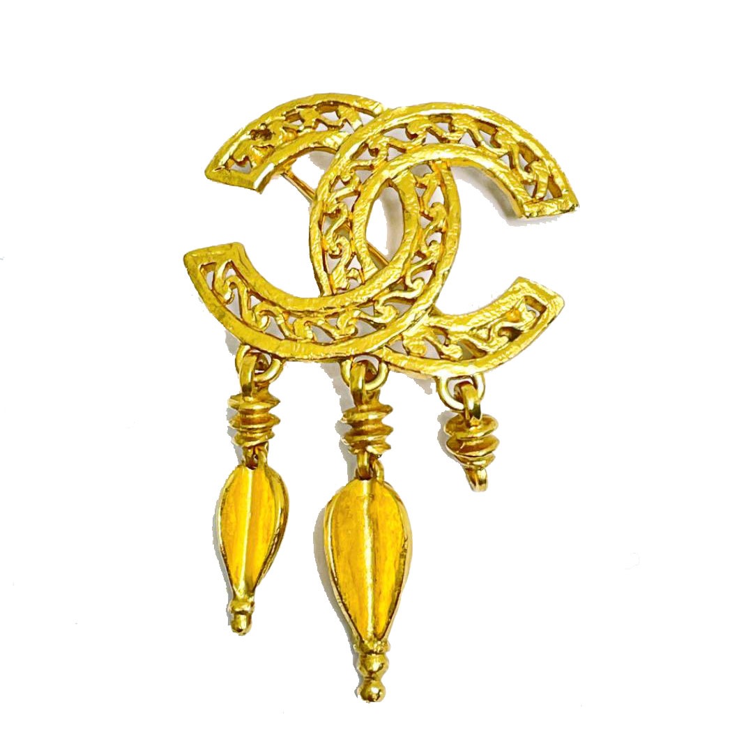 CHANEL シャネル ココマーク ブローチ スイング ゴールド 96A ヴィンテージ