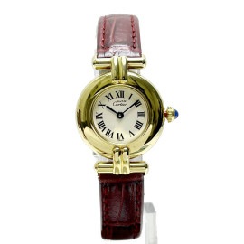 Cartier カルティエ マストコリゼ ヴェルメイユ レディース腕時計 925 QZ ゴールド ブルー アイボリー文字盤