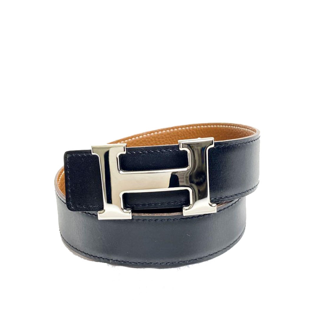 HERMES エルメス コンスタンス Hベルト 70 ブラック ゴールド シルバー金具 □F刻印（2002年頃製造）