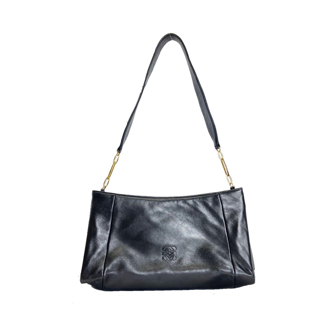 LOEWE ロエベ アナグラム ワンショルダーバッグ ナッパレザー ブラック