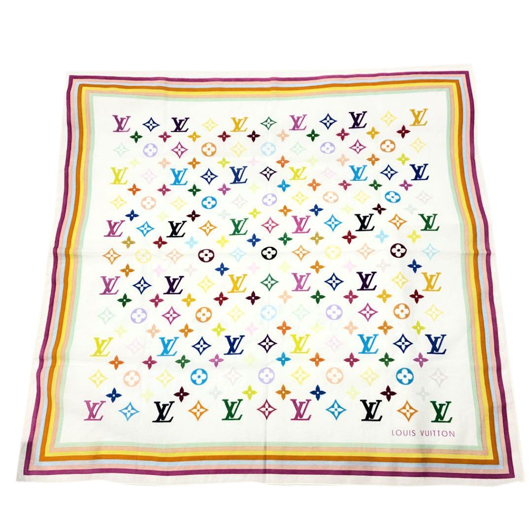 LOUIS VUITTON ルイヴィトン モノグラムマルチカラー ハンカチ スカーフ コットン ブロン M71911