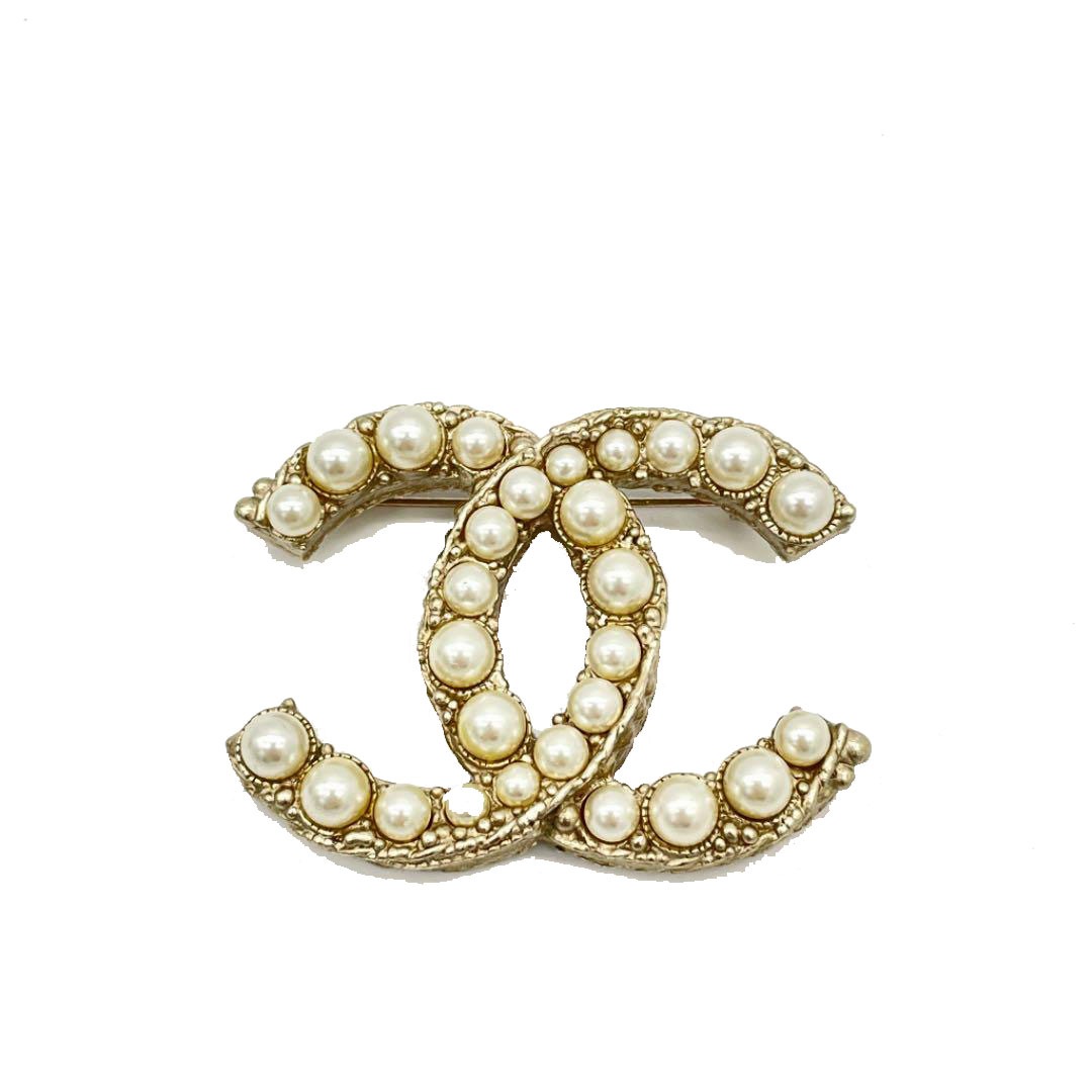 CHANEL シャネル ブローチ ココマーク フェイクパール ゴールド 11A
