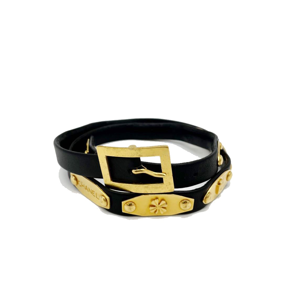 CHANEL シャネル レディース ベルト 70 アイコンプレート マトラッセバッグ クローバー 香水 亀 カメリア ブラック ゴールド 95A