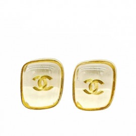 CHANEL シャネル ピアス ココマーク クリア ゴールド 01P