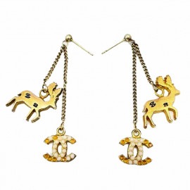CHANEL シャネル ピアス トナカイ ココマーク ゴールド 01A