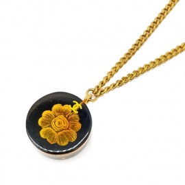 CHANEL シャネル ネックレス カメリア 琥珀柄 ゴールド ヴィンテージ