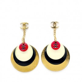 CHANEL シャネル スウィングピアス サークル アイコン ゴールド レッド ブラック ホワイト 01A