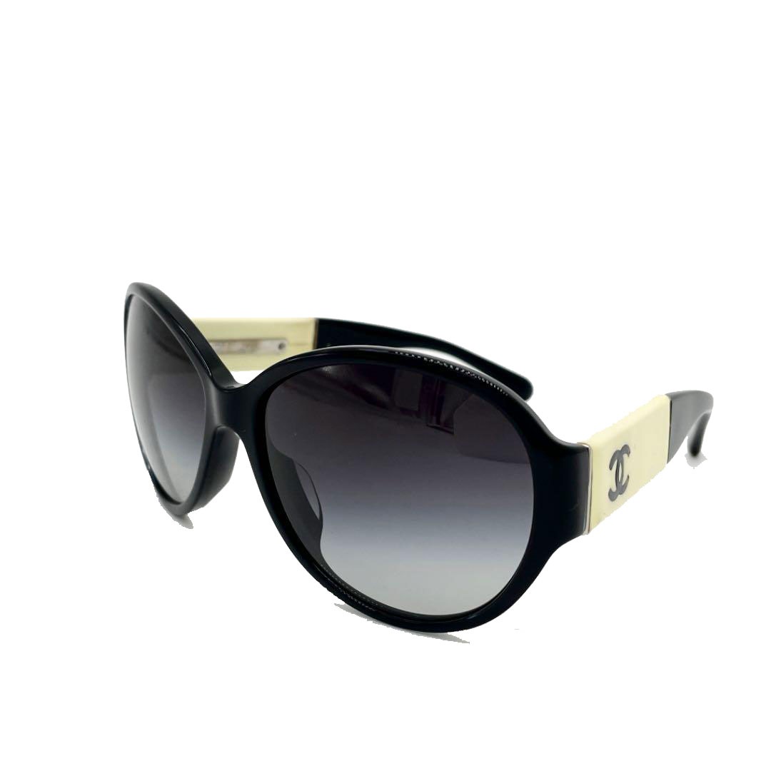 CHANEL シャネル サングラス ココマーク ブラック アイボリー レディース 1345/3C