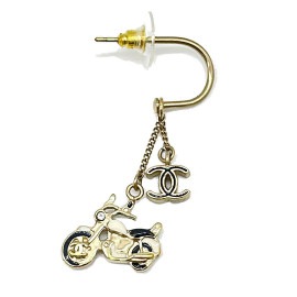 CHANEL シャネル スウィングピアス バイク ココマーク ゴールド ブラック 10P 片方のみ