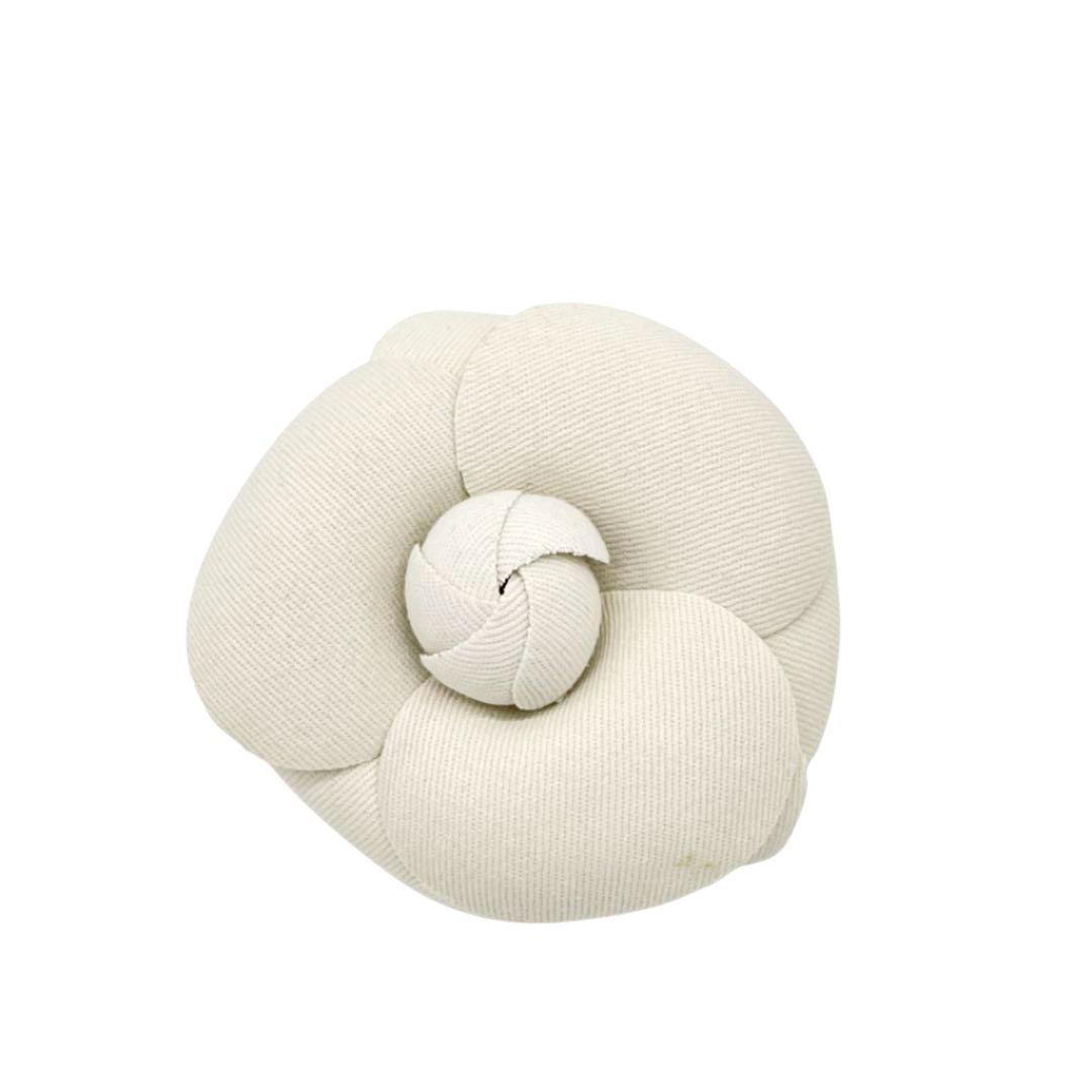 CHANEL シャネル コサージュ カメリア コットン ベージュ ヴィンテージ