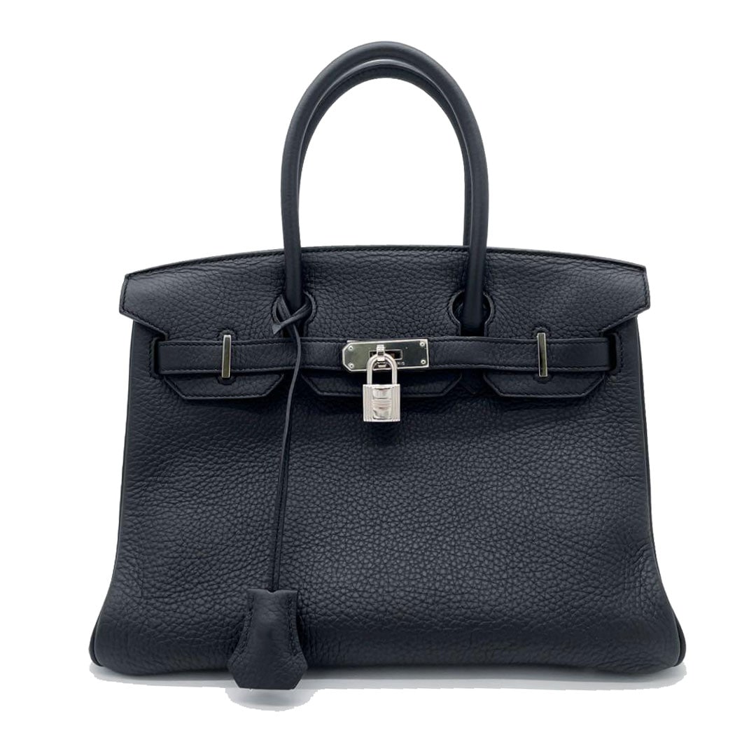 HERMES エルメス バーキン30 ハンドバッグ トリヨンクレマンス ブラック シルバー金具 □Q刻印（2013年頃製造）