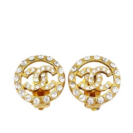 CHANEL シャネル ラウンドイヤリング ココマーク ラインストーン ヴィンテージ（1970年代頃製造）