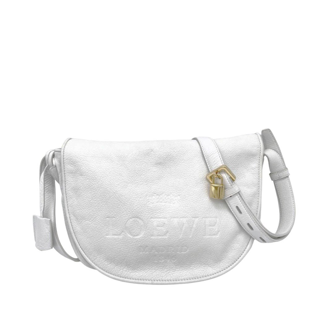 LOEWE ロエベ ショルダーバッグ ヘリテージ サッチェル レザー ホワイト