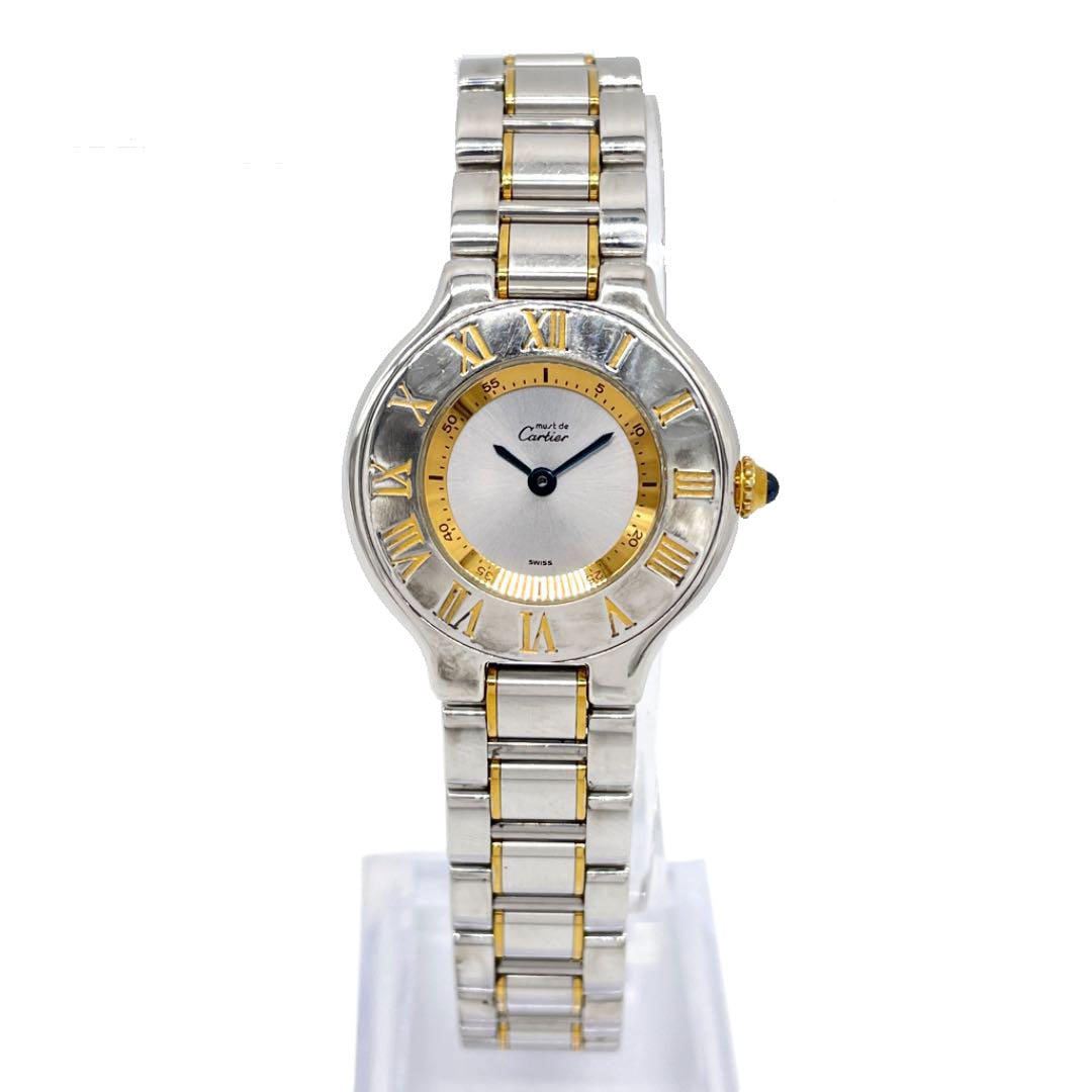 Cartier カルティエ レディース腕時計 マスト21 ヴァンティアン QZ SS シルバー ゴールド コンビ W10072R6