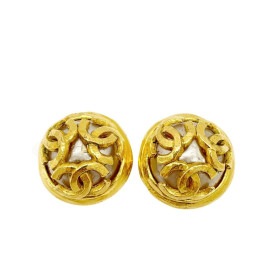 CHANEL シャネル イヤリング フェイクパール トリプルココマーク ゴールド 94P ヴィンテージ