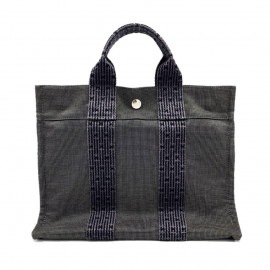 HERMES エルメス ハンドバッグ エールラインPM ナイロンキャンバス グレー