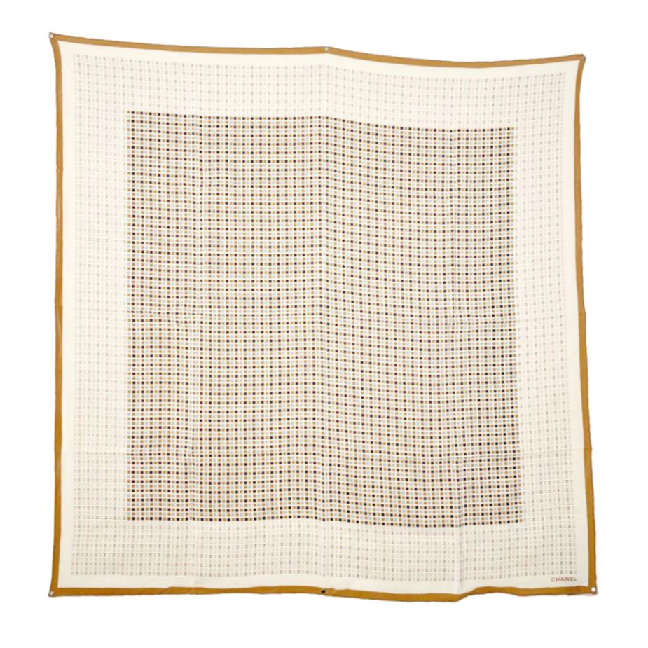CHANEL シャネル スカーフ シルクツイル ココマーク ベージュ ブラウン