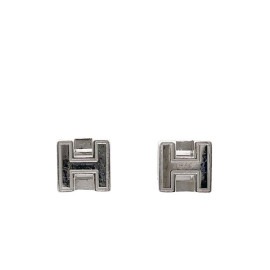 HERMES エルメス ピアス カージュドアッシュ Hキューブ シルバー
