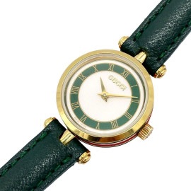 GUCCI グッチ 腕時計 レディースウォッチ シェリーライン クオーツ ゴールド グリーン レッド