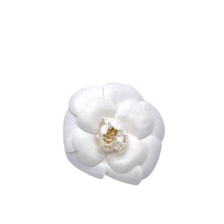CHANEL シャネル コサージュ ブローチ カメリア シルクサテン ホワイト