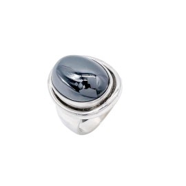 Georg Jensen ジョージジェンセン ヘマタイトリング 指輪 SV925 シルバー 46A 約9号