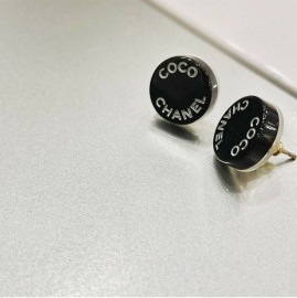 CHANEL シャネル ピアス ラウンド ミニCOCO ロゴ ブラック ホワイト 07P
