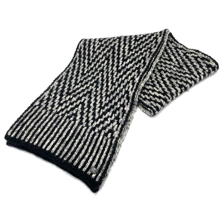 CHANEL シャネル マフラー ウール モヘア アルパカ ナイロン ブラック ホワイト MP201