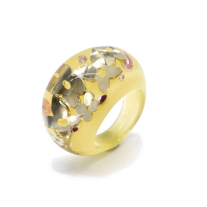 LOUIS VUITTON ルイヴィトン リング 指輪 バーグアンクルージョン 約15.5号 プラスチック イエロー系 M95598