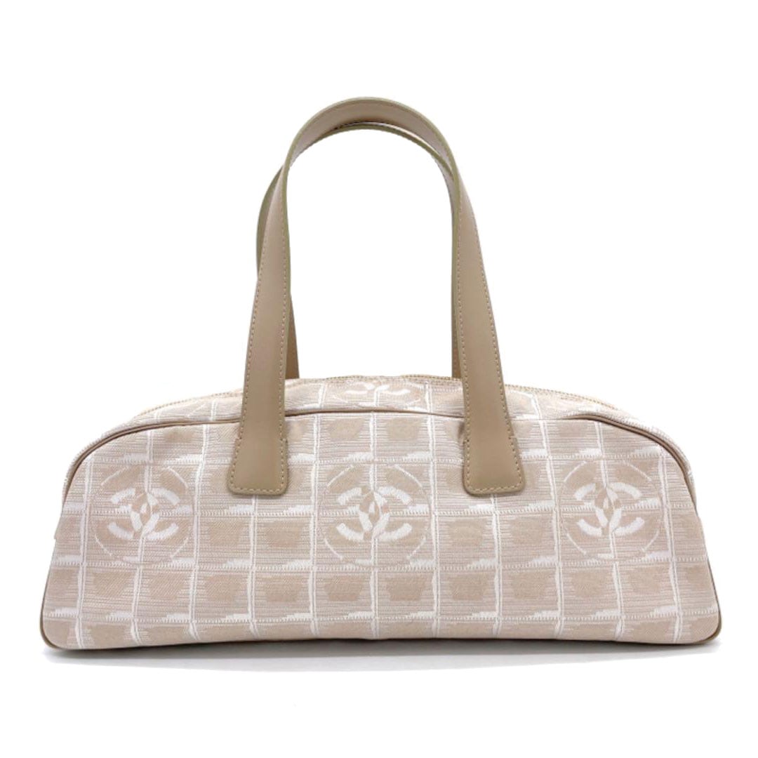 CHANEL シャネル ニュートラベルライン ハンドバッグ ミニボストンバッグ キャンバス ベージュ 10番台