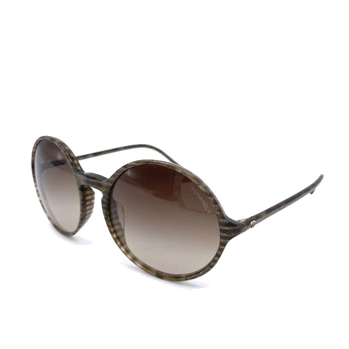 CHANEL シャネル サングラス ラウンド型 グレー ブラウン レディース 5279-A