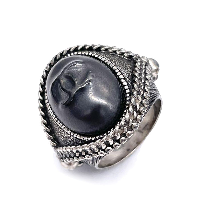 CHANEL シャネル リング 指輪 ココマーク ガンメタリック シルバー 08A 約11号