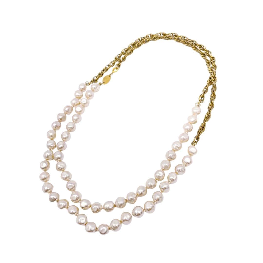 CHANEL シャネル ロングネックレス 1984 フェイクパール ゴールド ヴィンテージ