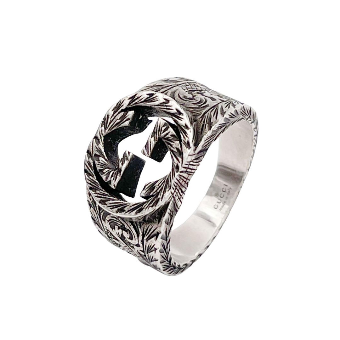 GUCCI グッチ インターロッキングG リング 指輪 Ag925 シルバー #21（約20号） 455302 J8400 0811