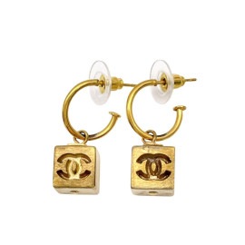 CHANEL シャネル フープピアス キューブ ココマーク ゴールド 02A