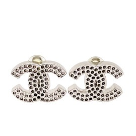 CHANEL シャネル イヤリング ココマーク パンチング シルバー 03P