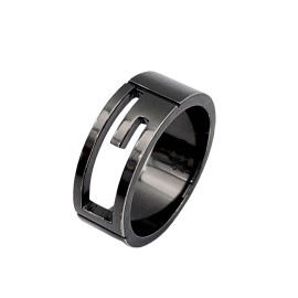 GUCCI グッチ ブランデッド Gリング 指輪 ブラックコーティング Ag925 #19(約18号)