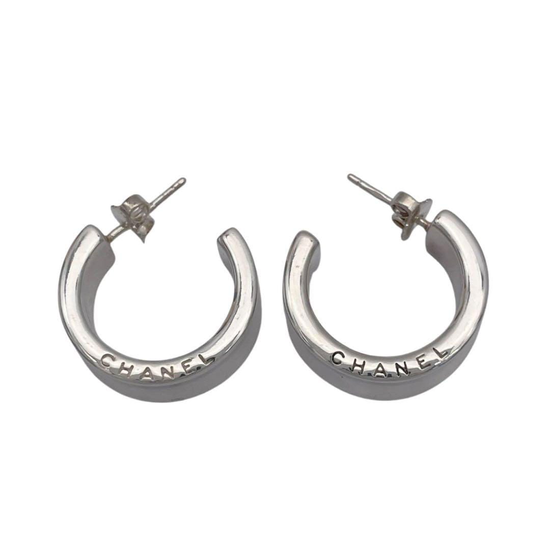 CHANEL シャネル フープピアス ロゴ SV925 シルバー ヴィンテージ