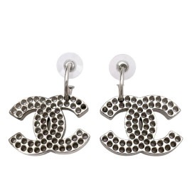 CHANEL シャネル フープピアス ココマーク パンチング シルバー 03P