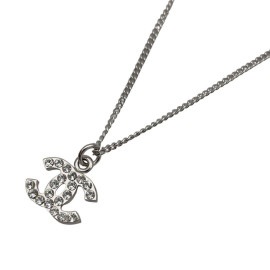 CHANEL シャネル ネックレス ココマーク ラインストーン シルバー 07V