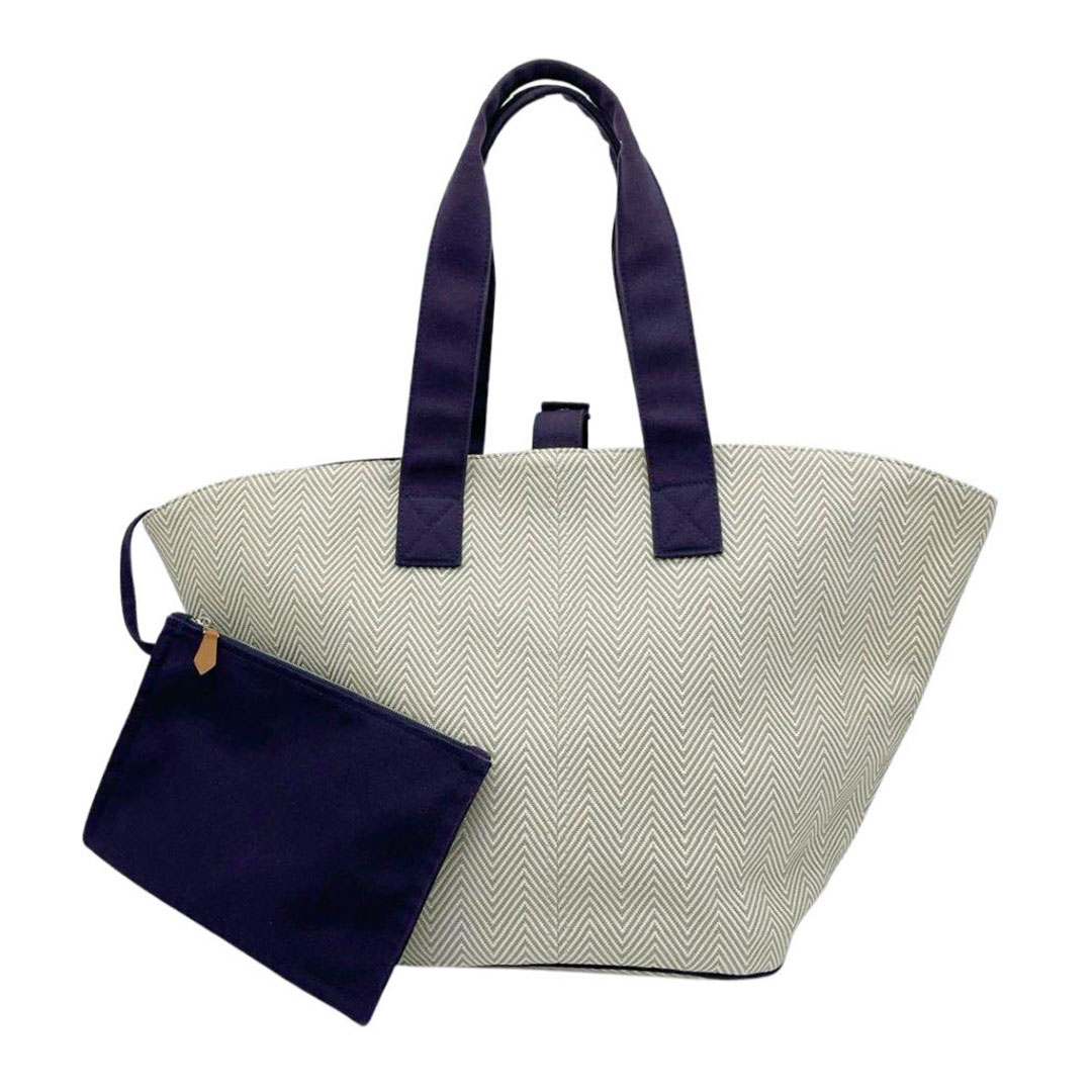 HERMES エルメス トートバッグ パニエド プラージュPM リバーシブル キャンバス ベージュ/グレー/パープル