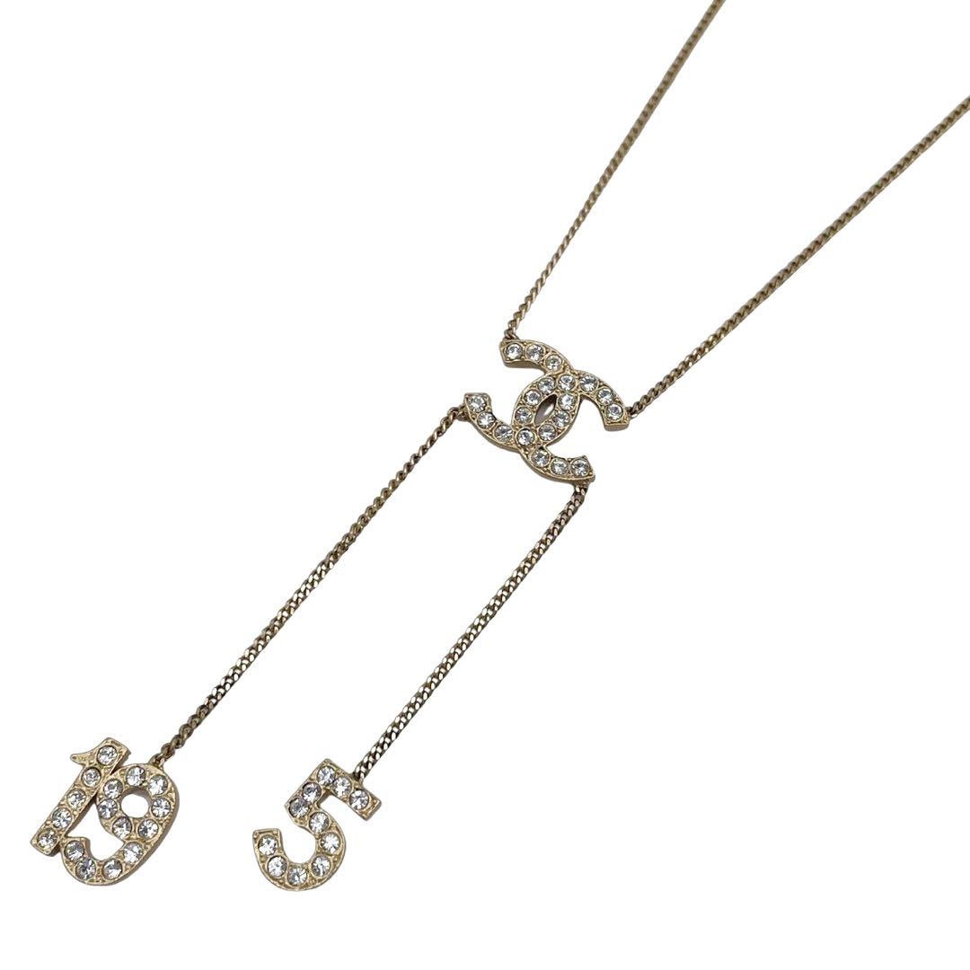 CHANEL シャネル ネックスレ ココマーク NO.19 NO.5 ラインストーン ゴールド 01C