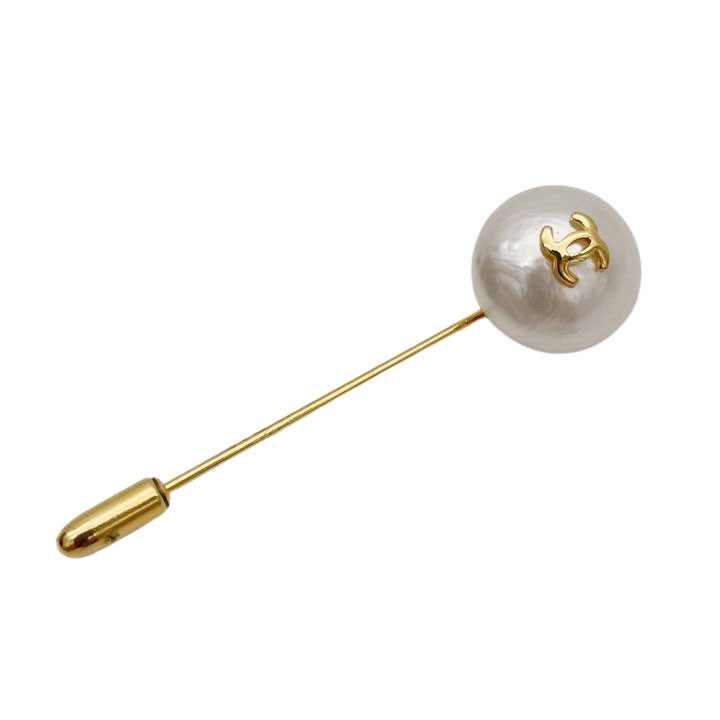 CHANEL シャネル ピンブローチ ココマーク フェイクパール ゴールド 23 ヴィンテージ