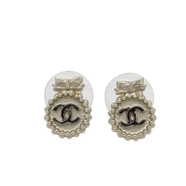CHANEL シャネル ピアス リボン ココマーク シャンパンゴールド B13S