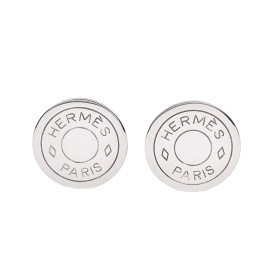 HERMES エルメス イヤリング セリエ メタル シルバー