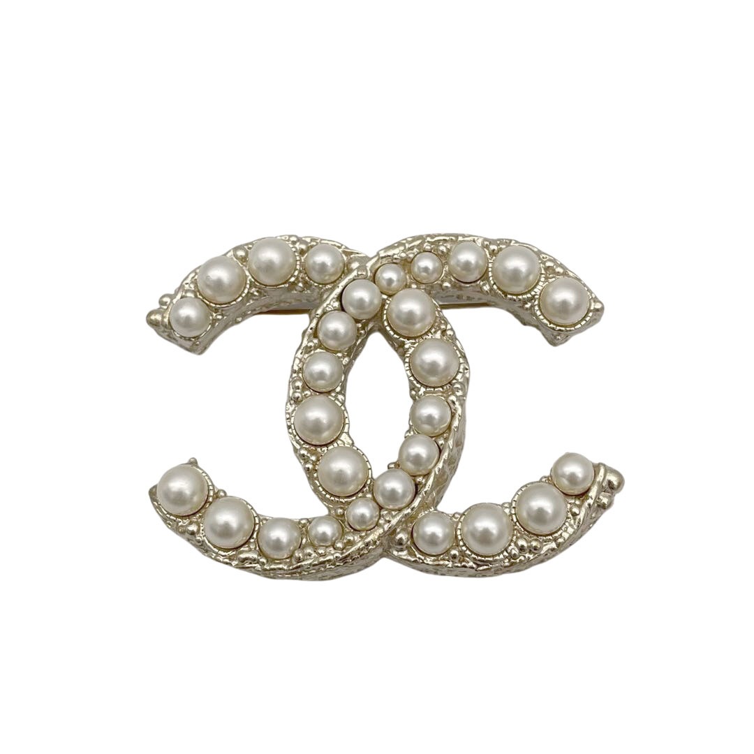 CHANEL シャネル ブローチ ココマーク フェイクパール シャンパンゴールド A13C