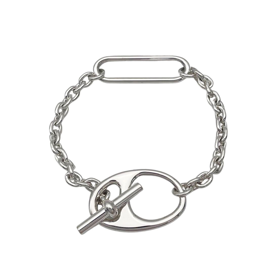 HERMES エルメス ブレスレット ツイスト アンカーチェーン シェーヌダンクル SV925 シルバー LGサイズ